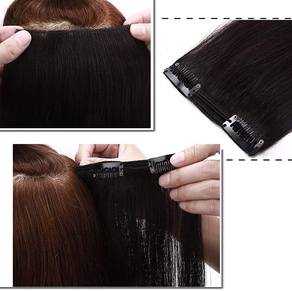 SEGO Clip in Extensions Echthaar 8 Tressen Doppelt Tressen Haarverlängerung 100% Remy Human Haar für