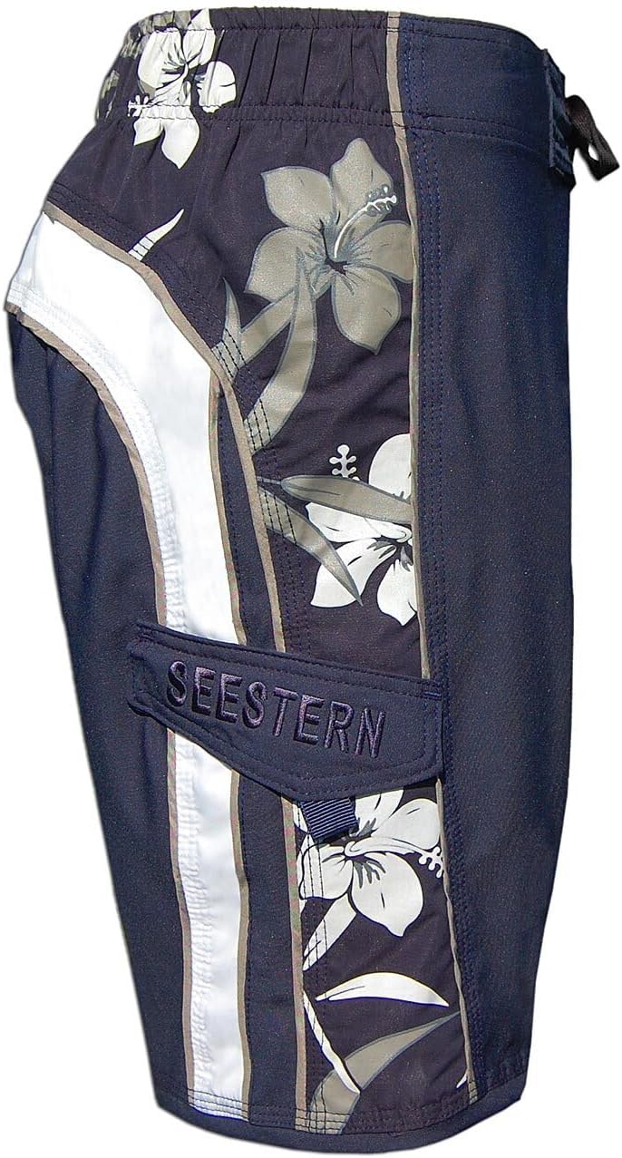 SEESTERN Herren Microstrech Boardshorts m.Gummizug hinten Surfshorts Boardshort Badehorts XS-3XL /23