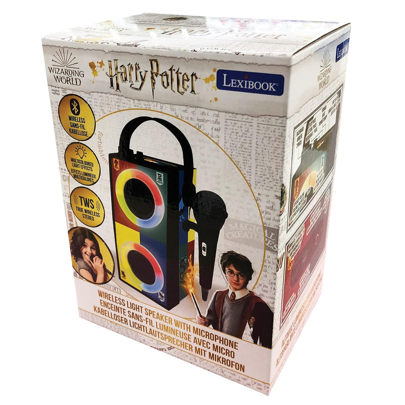 Lexibook BTP180HPZ Harry Potter-Tragbarer Bluetooth-Lichtlautsprecher mit Mikrofon, Stereoanlage, Li