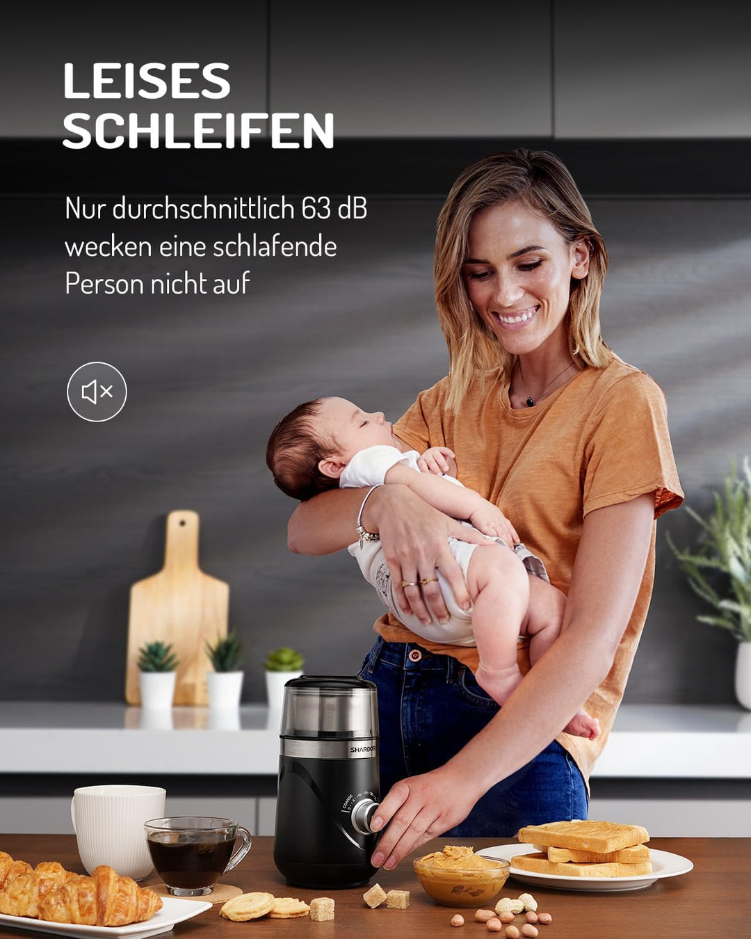 SHARDOR KaffeemüHle Mit 2 Edelstahltassen GewüRzmüHle, Automatischer Timer, GeräUscharmes Mahlen, Ka