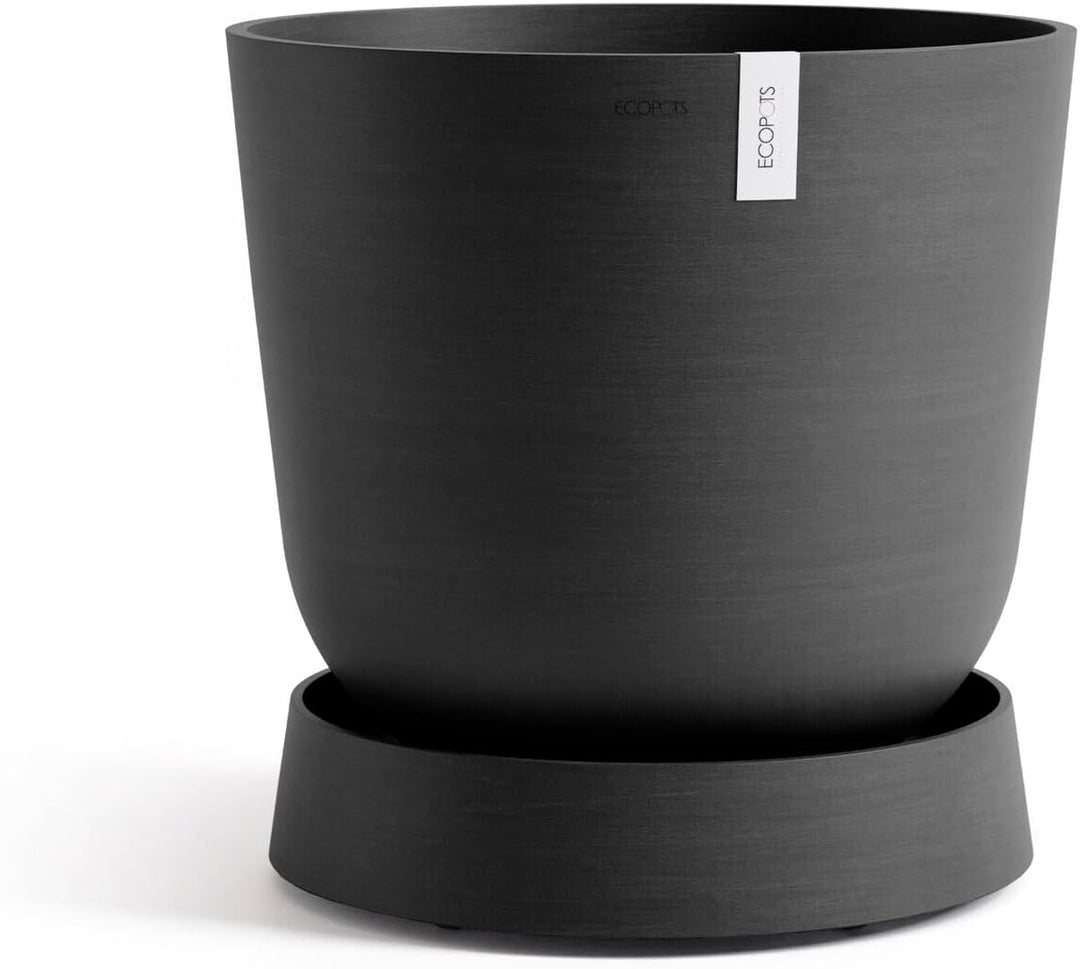 Ecopots Untersetzer rollbar für Blumentopf Oslo 55 dunkelgrau rund - Durchmesser innen 43 cm/aussen