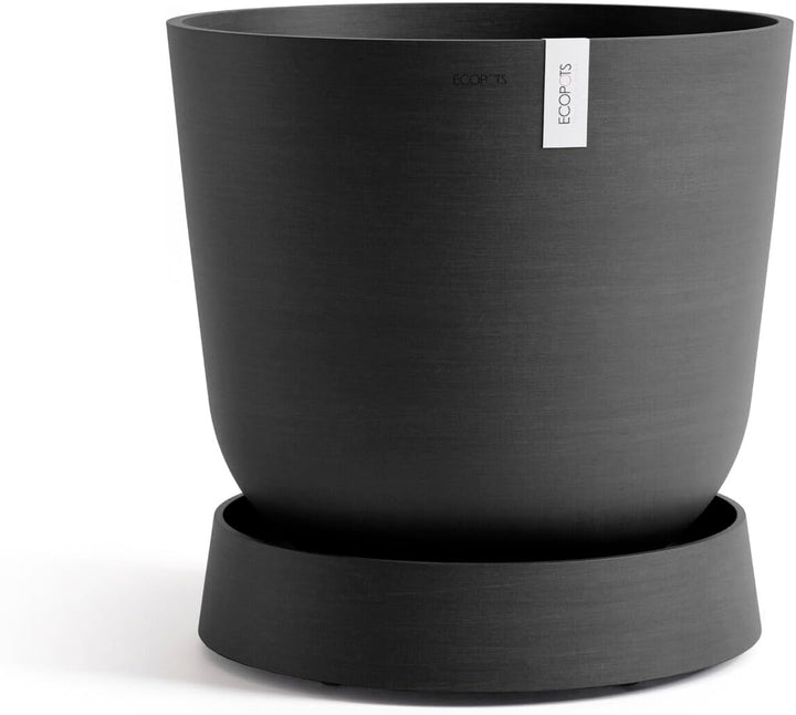 ECOPOTS Untersetzer rollbar für Blumentopf Oslo 35 dunkelgrau rund - Durchmesser innen 28 cm/aussen