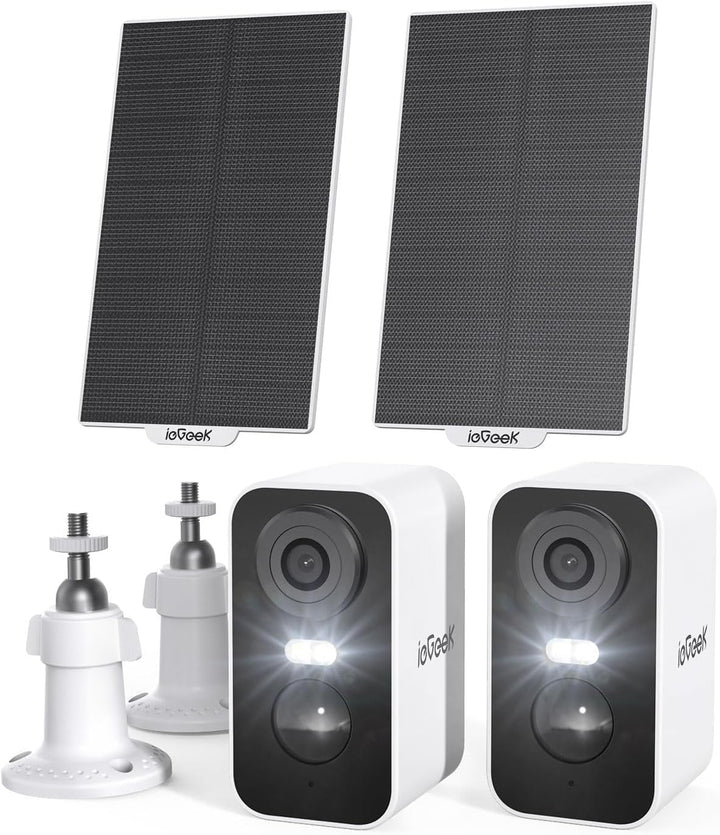 ieGeek 2K (Type-C) Überwachungskamera Aussen Akku Kabellose mit Solarplatten, 5200mAh Akku Kamera Üb