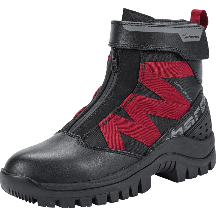 Pharao Siljan WP Damen Motorradschnürstiefel - Wasserdicht - Kurz - Schwarz, Schwarz 40 EU