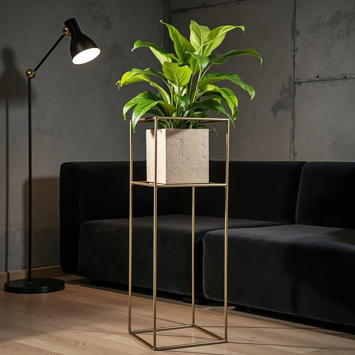 Pflanzenständer Filo - 24x24x60cm - Farbe Gold - für Zimmerblumen - Metallregal - Dekorativer Tisch