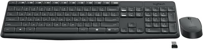 Logitech MK235 Kabelloses Tastatur-Maus-Set, 2.4 GHz Verbindung via Unifying Nano USB-Empfänger, 10m