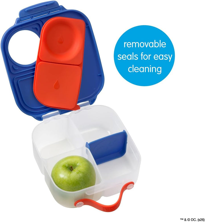 b.box Superman Mini Brotdose | Bento-Box mit 3 Fächern (2 auslaufsicher) | Ideal für Kleinkinder, Ki