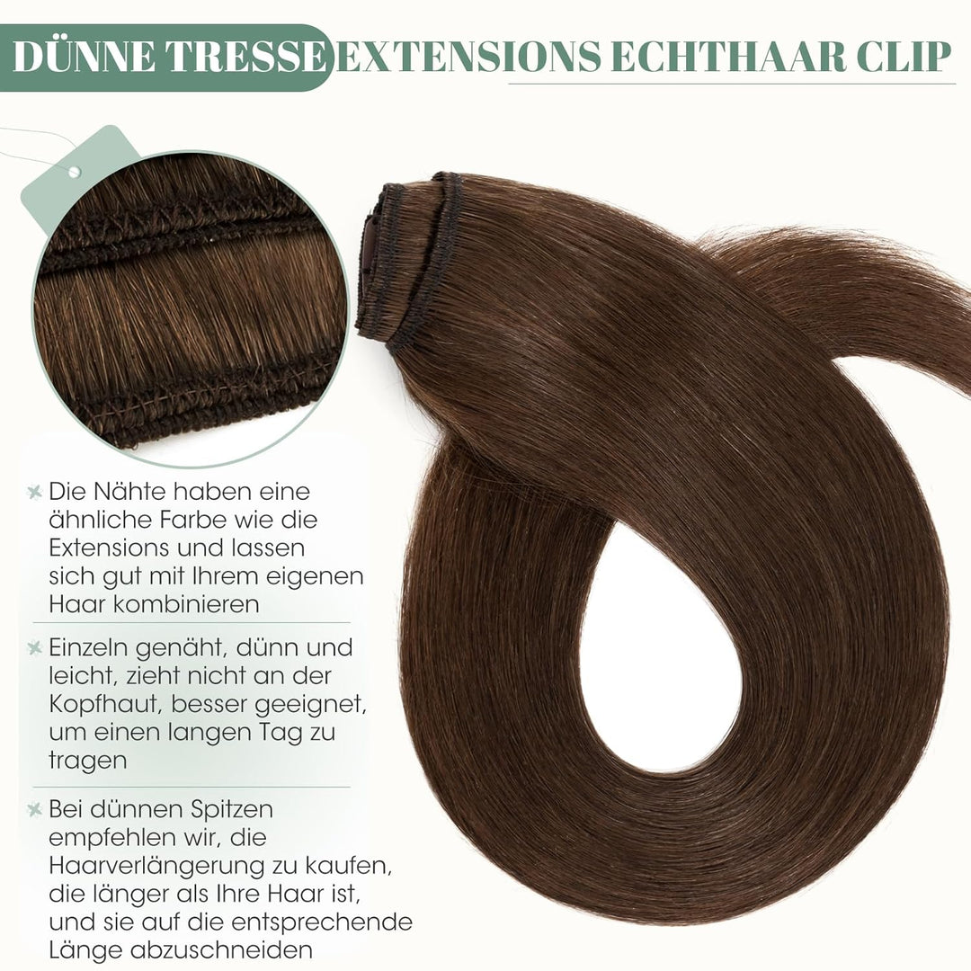 Rich Choices Clip in Extensions Echthaar 8 Stück Clip Extensions 20cm 