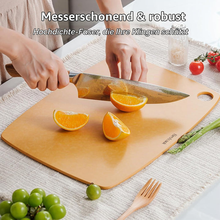 BESTCOOK Schneidebrett Holzfaser 2er-Set, Spülmaschinenfest Chopping Board, Hohe Dichte, Antiporös,