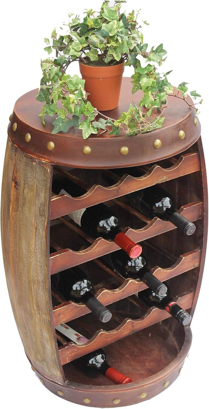 DanDiBo Weinregal Holz mit Ablage Weinfass 1546 Fass 70cm Flaschenregal Flaschenständer Weinständer