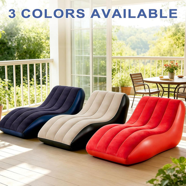 Bocguy Aufblasbarer Sessel, Luftsessel Outdoor, Luftsofa mit Luftpumpe, PVC Inflatable Sofa, Aufblas