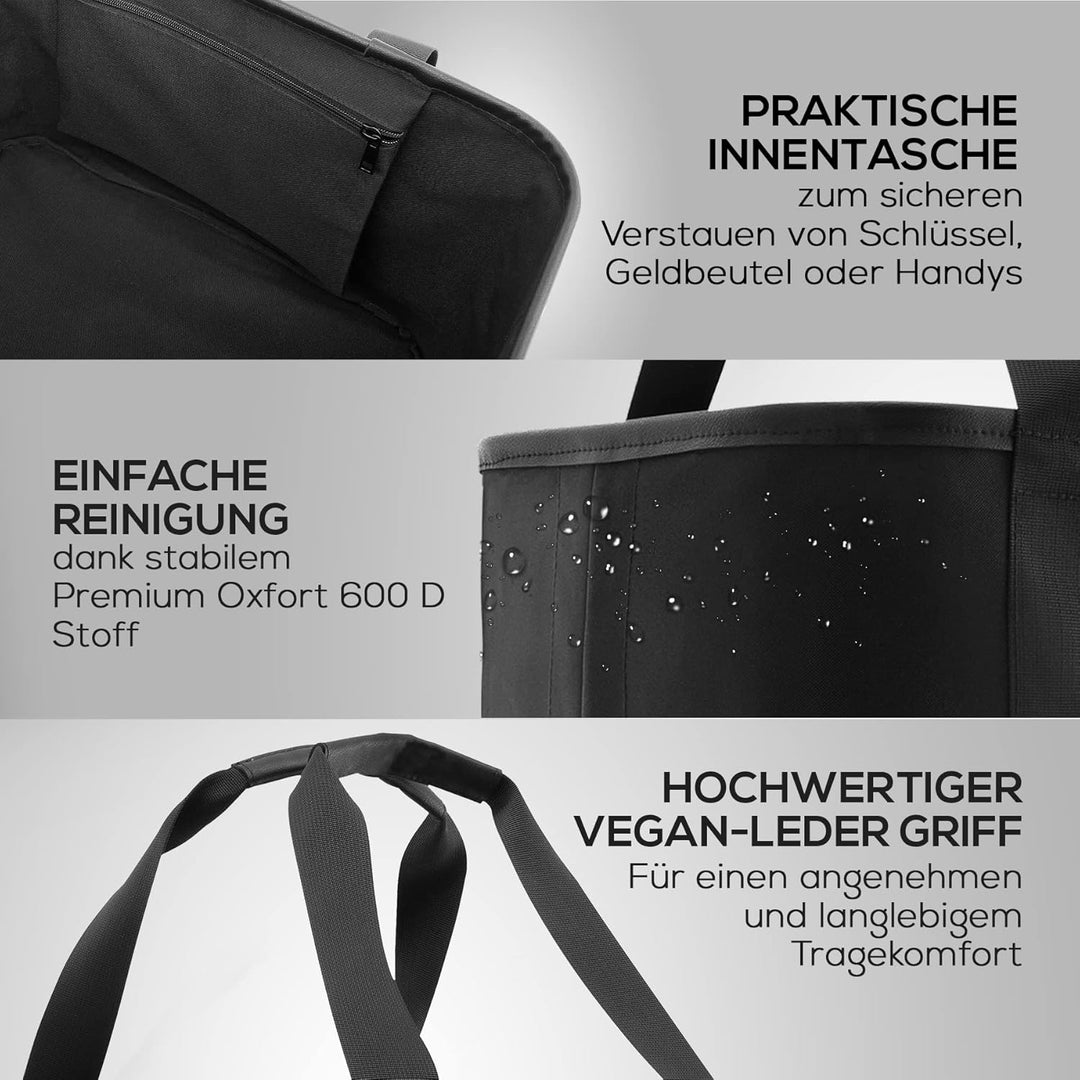 Selinchen® - Premium Einkaufskorb | Hochwertige Einkaufstasche faltbar und mit PU-Ledergriff | Ideal