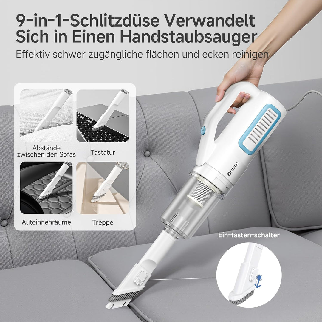 SIMPLUS 9-in-1 Staubsauger mit Kabel 400W, 16KPa Stielstaubsauger & Handstaubsauger, 1kg Leicht, HEP