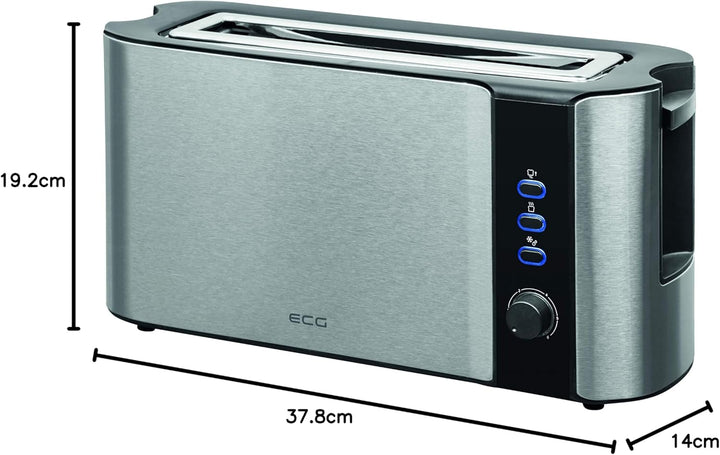 ECG ST 10630 SS Toaster, Rostfreier Stahl, Schwarz-silber