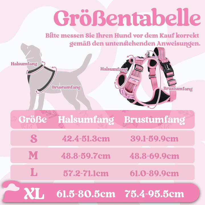 rabbitgoo Hundegeschirr Grosse Hunde, Verstellbare Geschirr Hund ohne Zug &amp; Würgen, Anti Zug Hundege