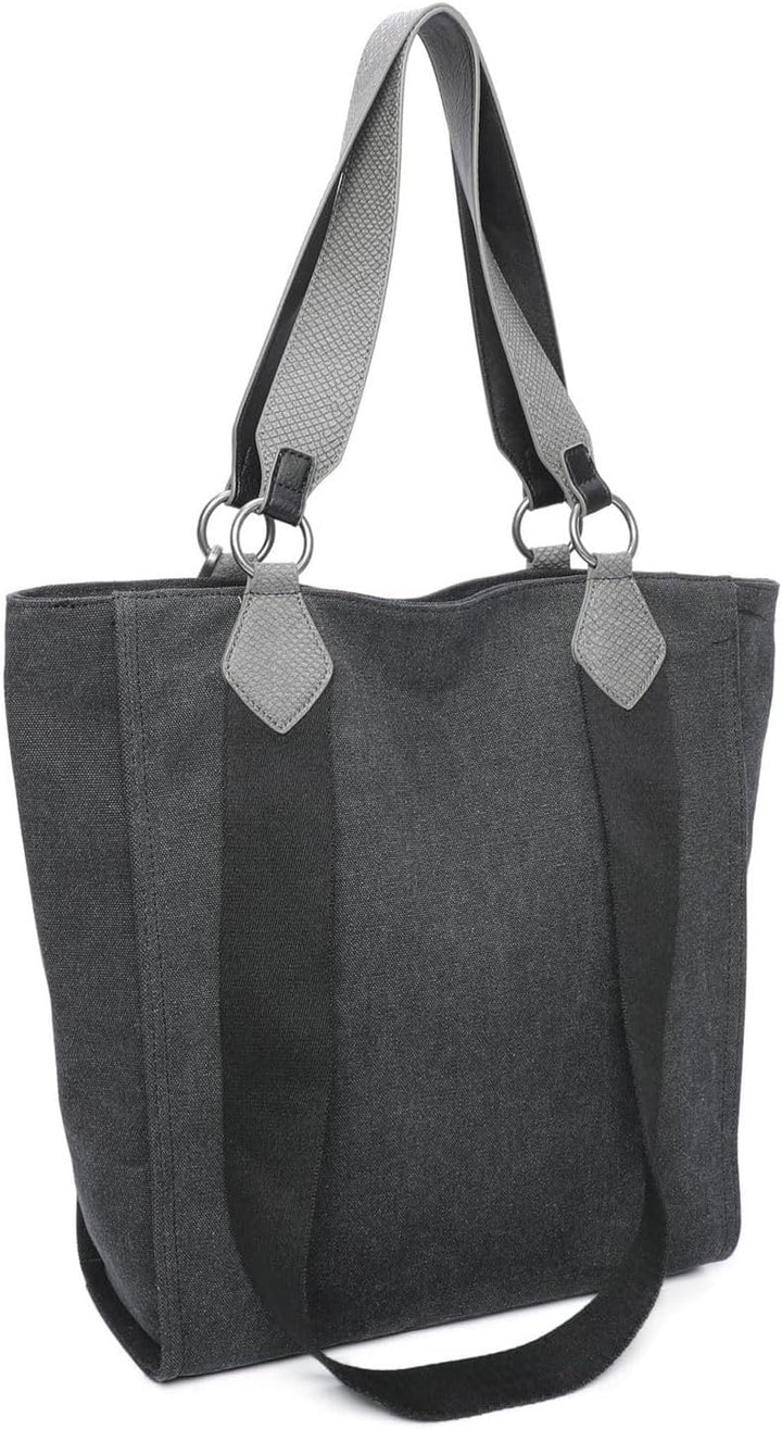 Fritzi aus Preussen Damen Izzy02 Canvas Shopper Canvas Black, Canvas Black
