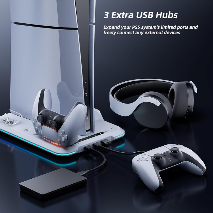 Mytrix Kühlstation für die Neue PS5 Slim-Konsole 2023 (Disc- und Digital-Editionen), PS5 Slim-Stände