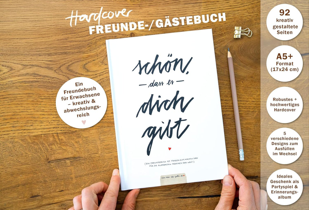 Eine der Guten Gästebuch zum Geburtstag mit Fragen zum Ausfüllen, Weiss | Witziges Freundebuch für E
