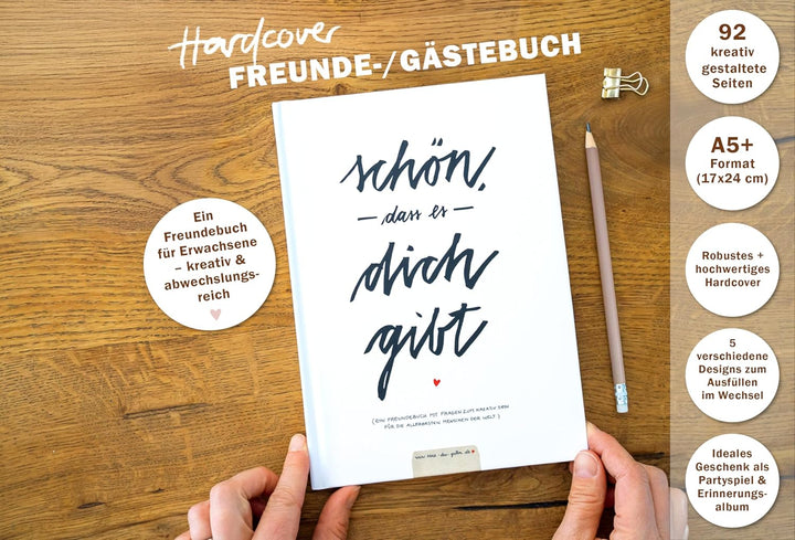 Eine der Guten Gästebuch zum Geburtstag mit Fragen zum Ausfüllen, Weiss | Witziges Freundebuch für E