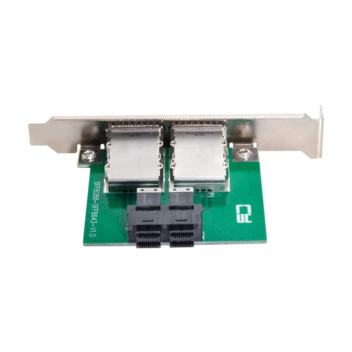 NFHK Dual Ports Mini SAS SFF-8088 zu internen SAS HD SFF-8643 PCBA Buchse Adapter mit Low-Profile-Ha