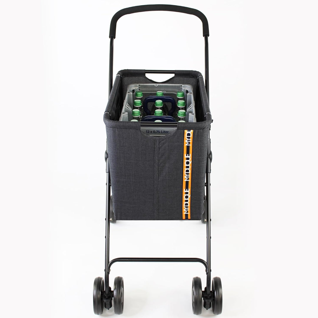 My Duque - Mila – Moderner Einkaufswagen bis zu 15 kg, einfach Faltbarer Einkaufstrolley mit Bremse,