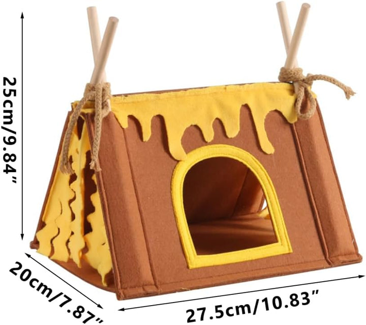 MiOYOOW Meerschweinchenversteck, Hamsterversteck mit Vorhang, Kleintier Spielbett, Kleintierhaus Kus