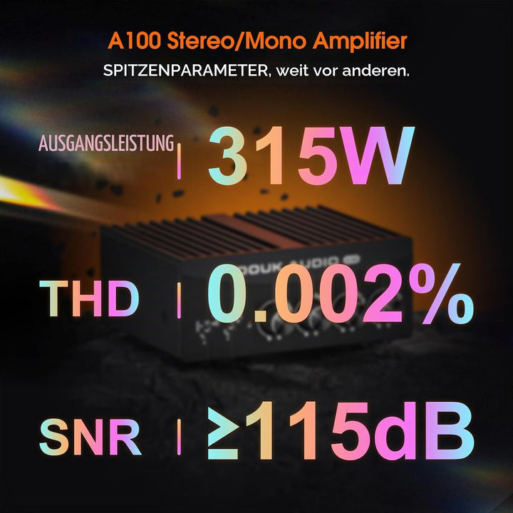 Douk Audio A100 TPA3255 Verstärker, 300 Watt x2 Digitaler Leistungsverstärker, Stereo/Mono Kanal SUB