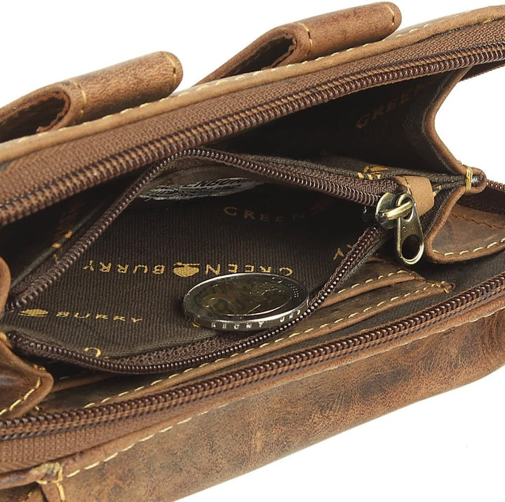 Greenburry Vintage Gürteltasche Leder 14,5 cm Brown, Brown