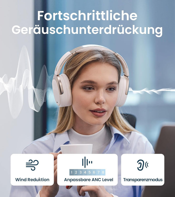 Edifier WH950NB Hybrid Active Noise Cancelling Kopfhörer -LDAC Codec mit Hi-Res Audio und Custom EQ