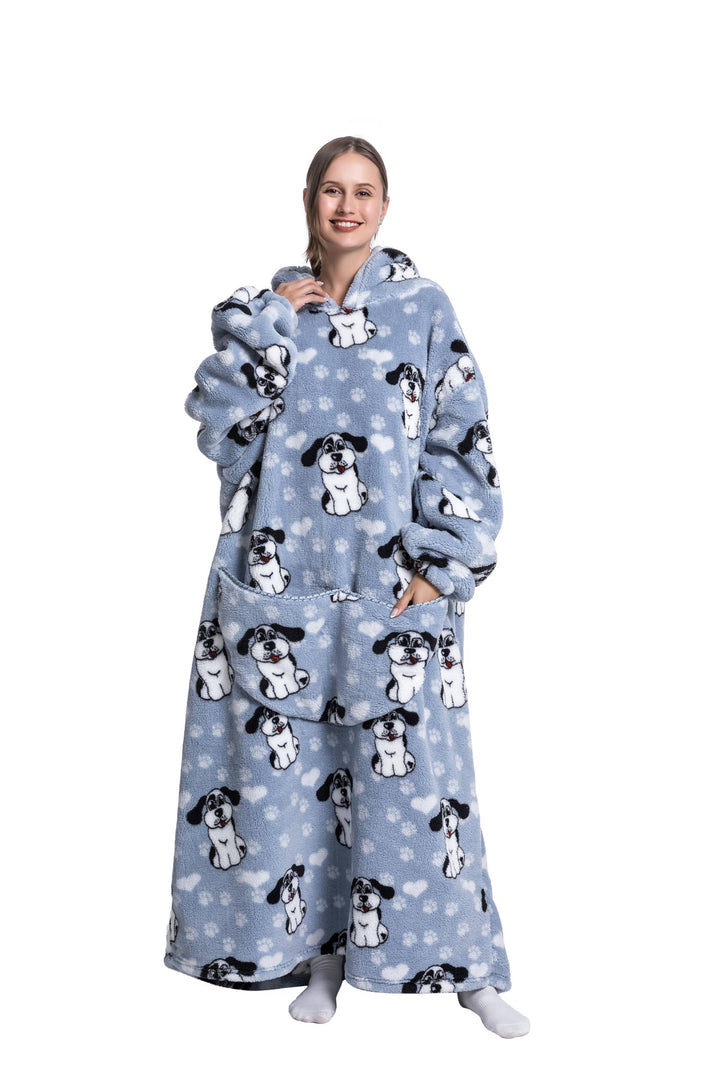 Lange Hoodie Decke mit Ärmeln für Damen & Erwachsene - Kuscheldecke mit Ärmeln - Weiche & Warme Deck