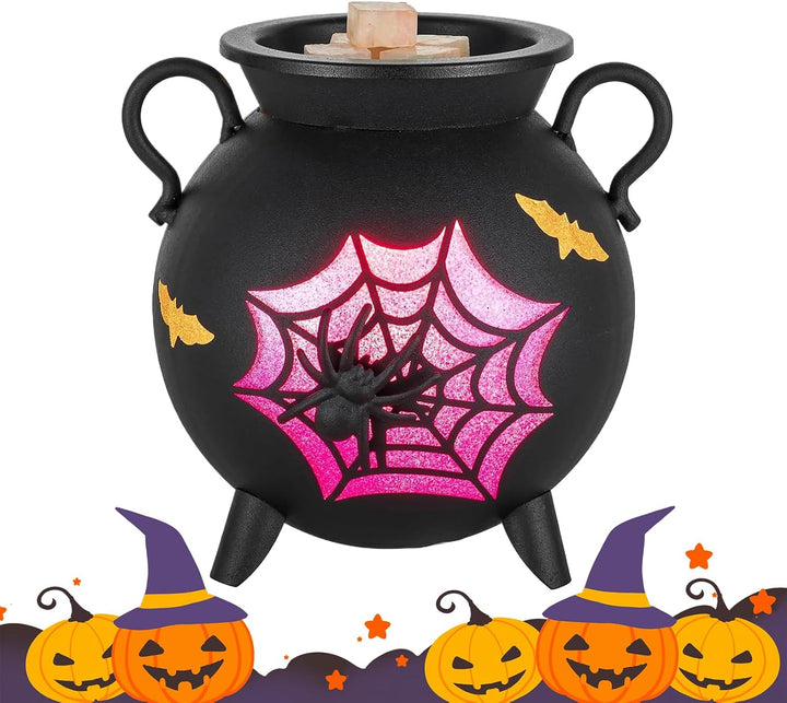 Halloween Duftwachswärmer - Hexenkessel Teelichtwärmer,Keramik Kesselform Elektrischer Duftverbreite