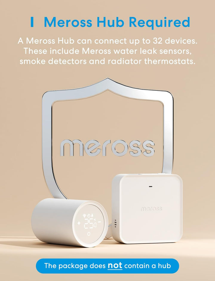 Meross Matter Heizkörperthermostat WLAN Heizungsthermostat benötigt extra Hub Smart Thermostat WLAN