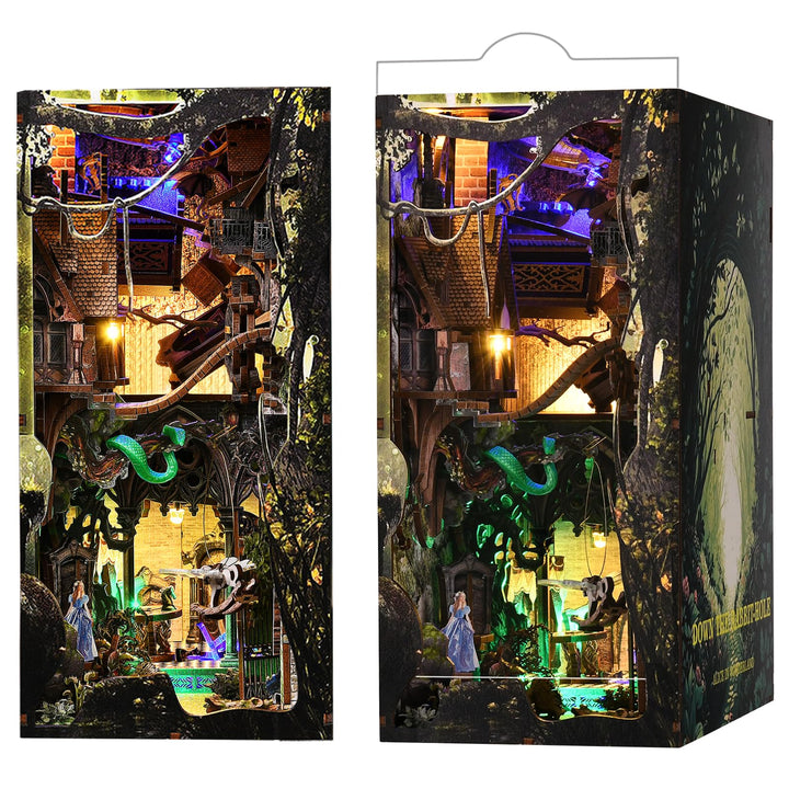 MiniCity Book Nook Kit, DIY Miniatur Puppenhaus Booknook Kit(Down The Rabbit-Hole Alice in Wonderlan
