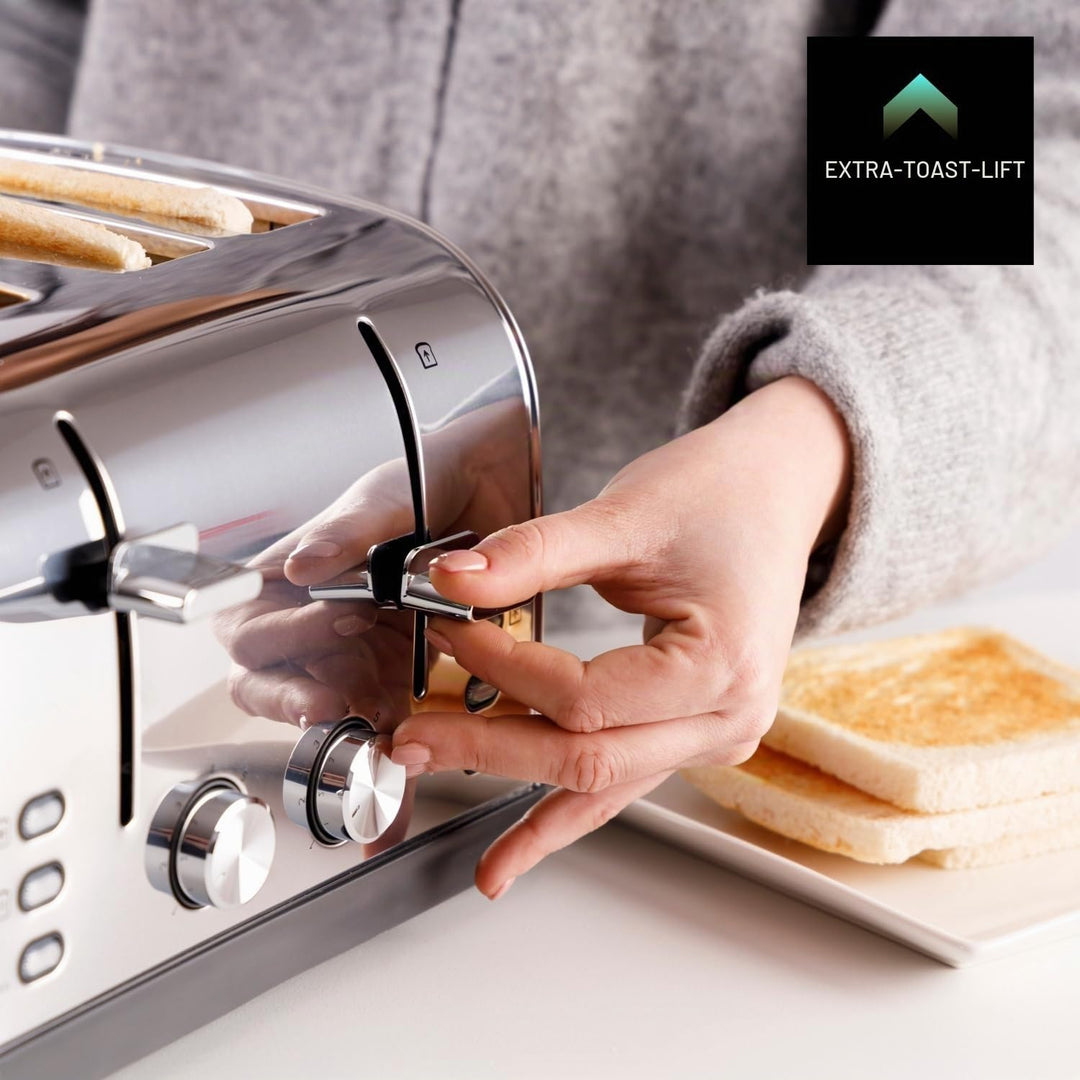 Taurus – Toaster Vintage Four 1900W | 4 Schlitze 135x35mm | 7 Bräunungsstufen | 3 Funktionen | 2 sep