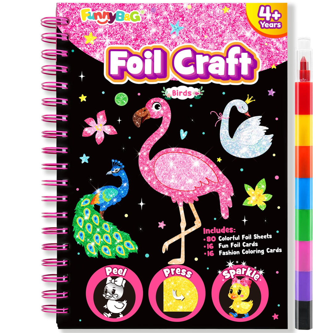 FUNNYB&amp;G Foil Art Kinder Kunst &amp; Bastelaktivität: Kreatives Reisespielzeug für DIY-Aktivität, Bastel
