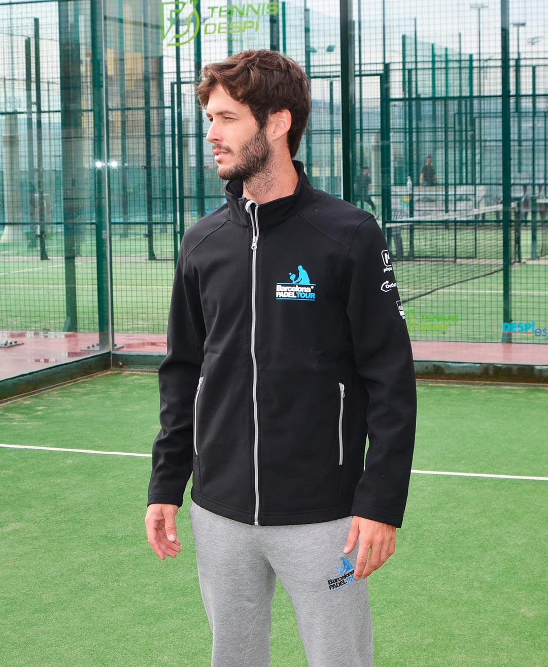 Barcelona Padel Tour - Wasserdichte Herren Softshell Jacke mit Reissverschluss und Padel - Sportbekl