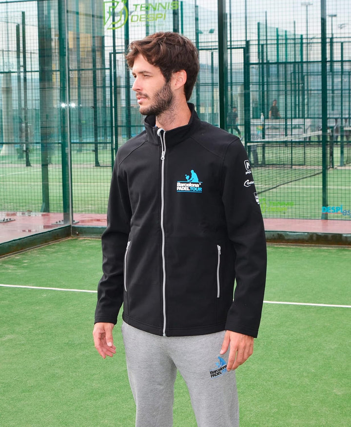 Barcelona Padel Tour - Wasserdichte Herren Softshell Jacke mit Reissverschluss und Padel - Sportbekl