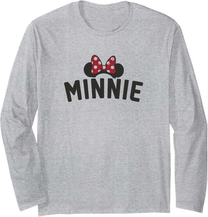 Disney Mickey And Friends Minnie Text Ears & Bow Langarmshirt