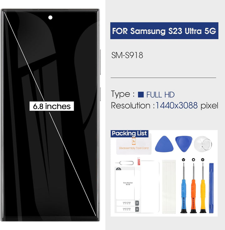 Reparo Bildschirm für Samsung Galaxy S23 Ultra 5G LCD Display - für Galaxy S23 Ultra 5G LCD Touch Sc