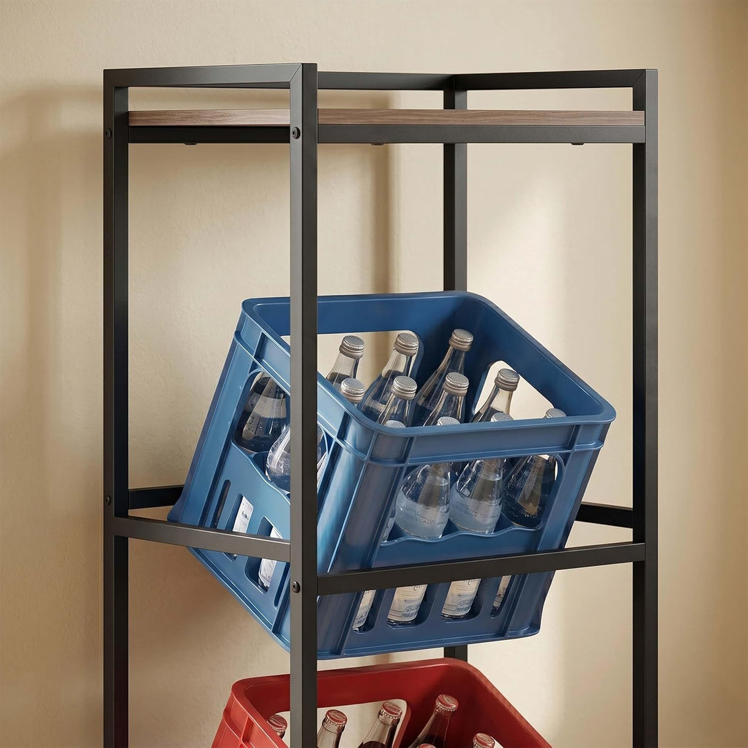 Relaxdays Getränkekistenregal, 2 Kisten, HxBxT: 117 x 47 x 32 cm, Ablage, Industrial Getränkekistenh