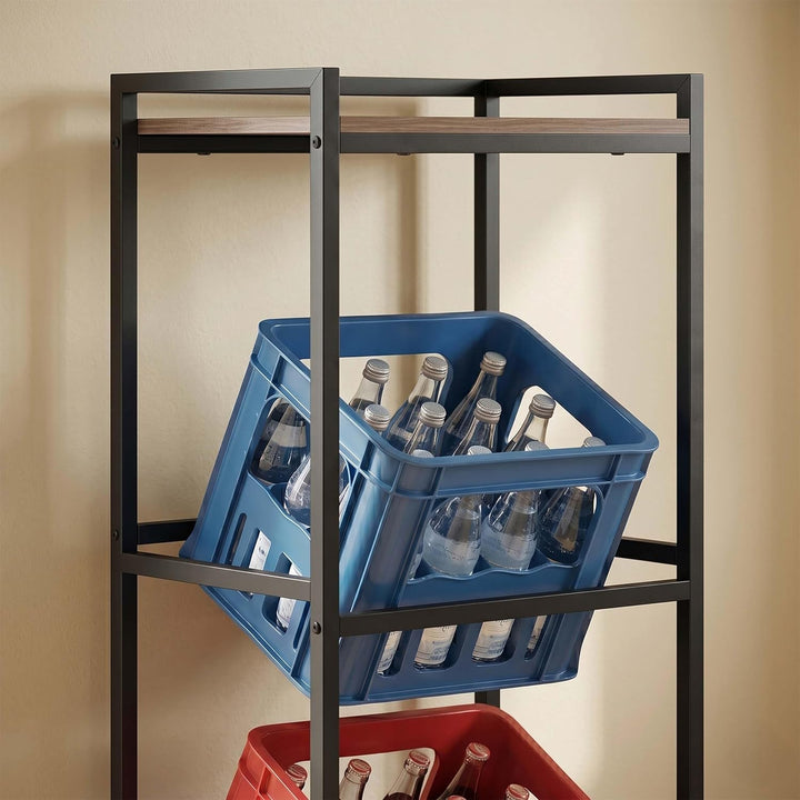 Relaxdays Getränkekistenregal, 2 Kisten, HxBxT: 117 x 47 x 32 cm, Ablage, Industrial Getränkekistenh