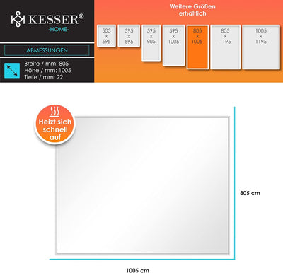 KESSER® Infrarotheizung Mit Thermostat Infrarotheizkörper Elektroheizung Infrarot Heizung Wandheizun