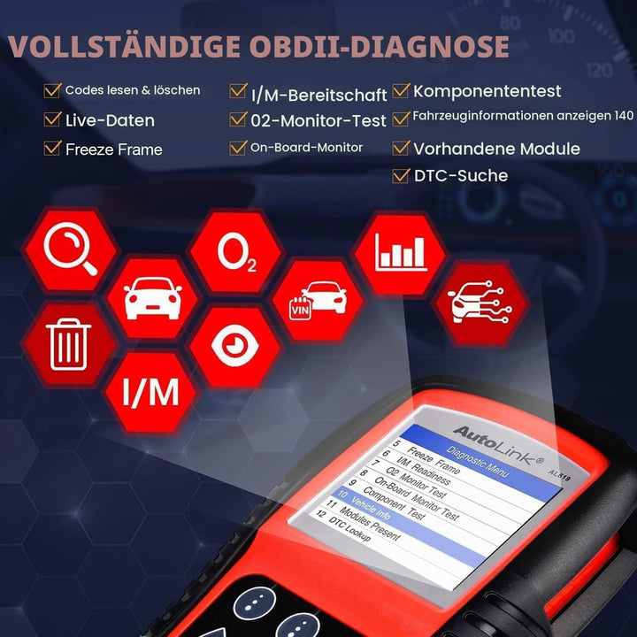Autel AutoLink AL619 2023 Neuester OBD2 Scanner, Auto ABS/SRS Diagnosegerät, Zurücksetzen der ABS Ai