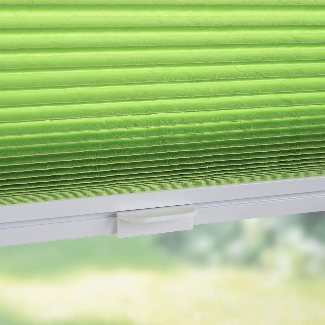 Liedeco® Plissee verspannt mit Klemmträger / 90 x 150 cm Apple Green (grün) (Breite x Höhe) / lichtd