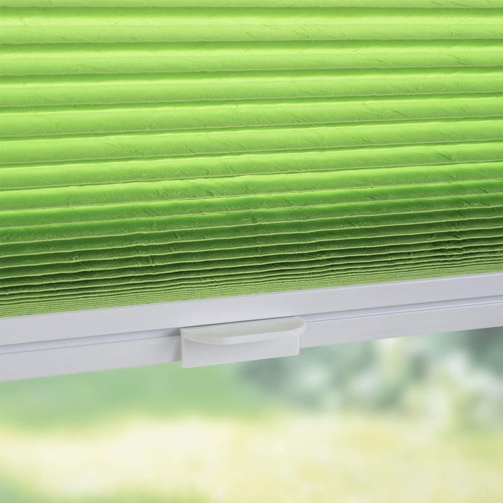 Liedeco® Plissee verspannt mit Klemmträger / 90 x 150 cm Apple Green (grün) (Breite x Höhe) / lichtd