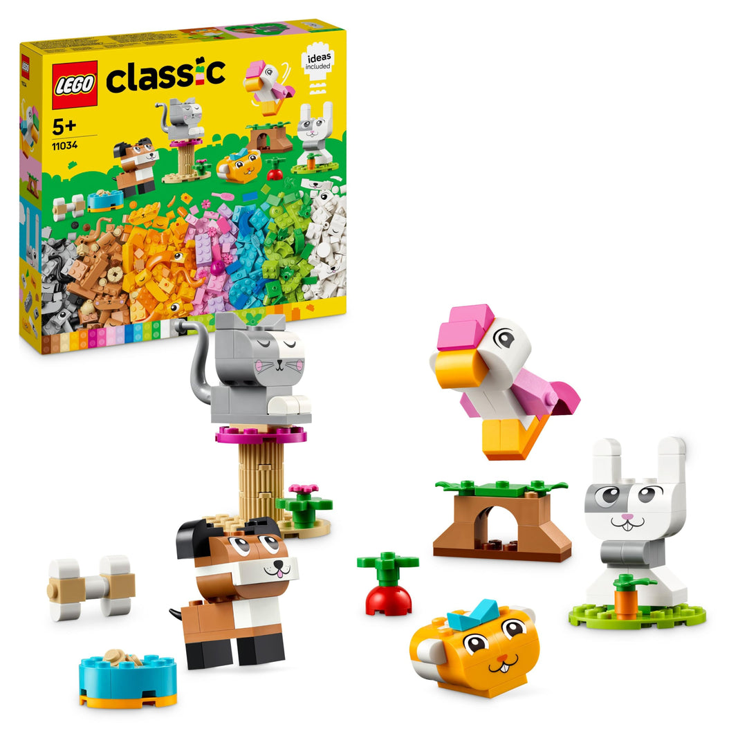 LEGO Classic Kreative Tiere, Box mit bunten Steinen, Baue Spielzeug-Tierfiguren aus Bausteinen wie H