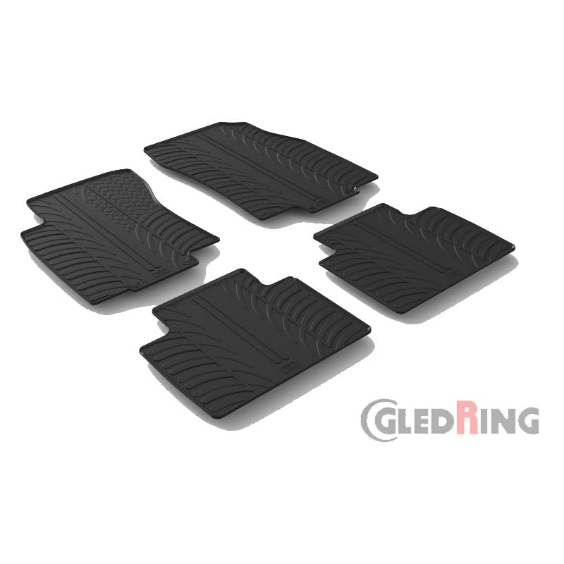 Gledring Satz Gummimatten kompatibel mit Renault Koleos II 8/2016- (T Profil 4-teilig + Montage-clip