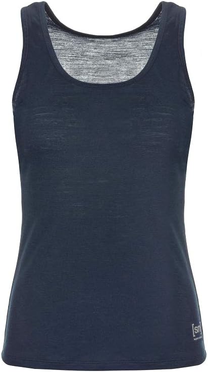 super.natural Dünnes Damen Tank Top, Mit Merinowolle, W BASE TANK 140 Dunkelblau L, Dunkelblau L