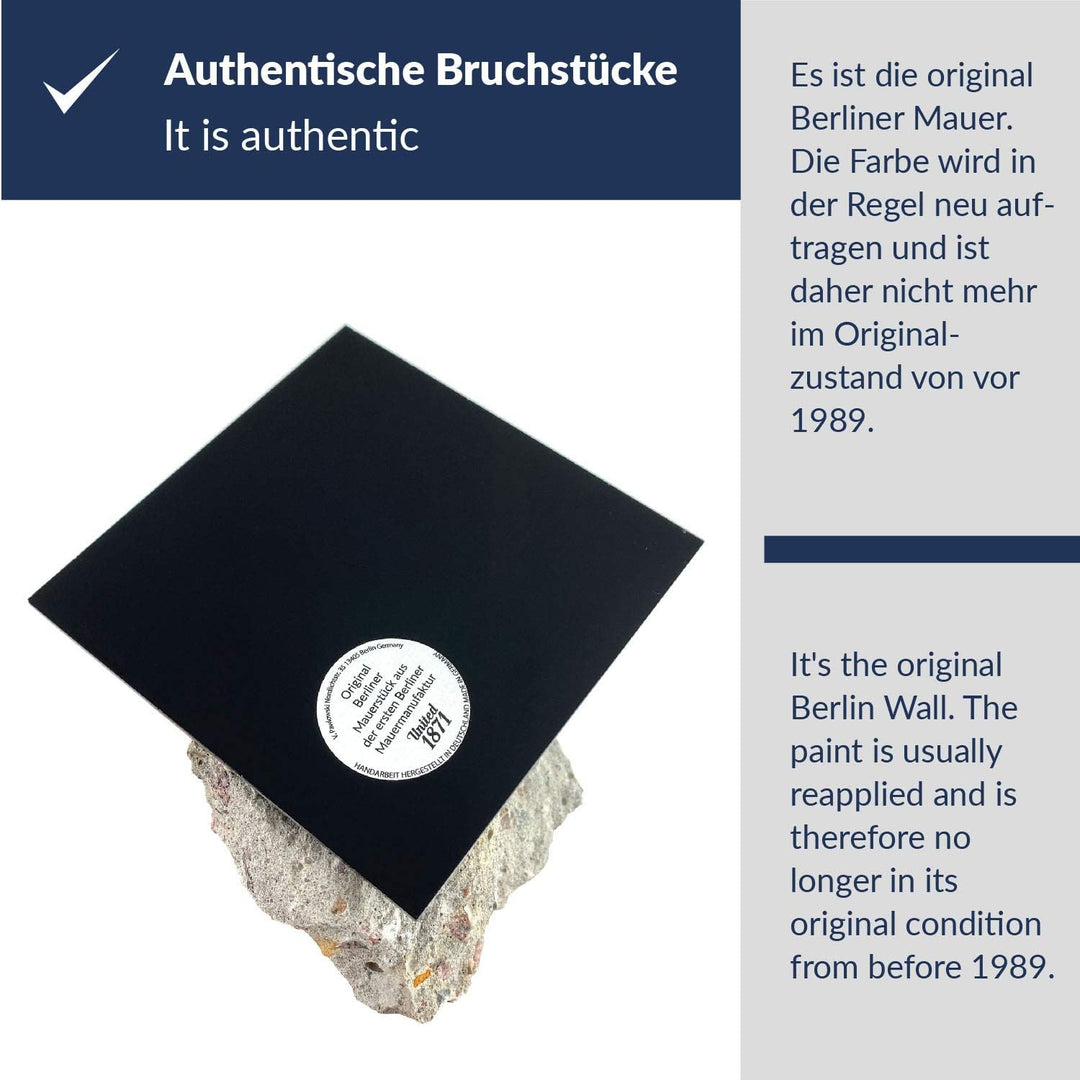ORIGINAL Berliner Mauer-Stein | authentisches Stück mit Echtheitszertifikat | Handarbeit direkt aus
