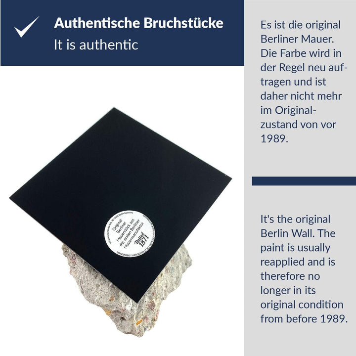 ORIGINAL Berliner Mauer-Stein | authentisches Stück mit Echtheitszertifikat | Handarbeit direkt aus